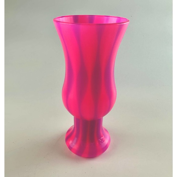 Vintage Krazy Straw Hurricane Cup Neon Hot Pink And Purple Stripes 20 ounces - Picture 1 of 10
